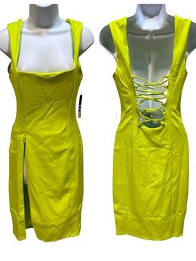 TA3 | Squarey Pencil Dress Acid Corset | Large Regular / Long New with Tags